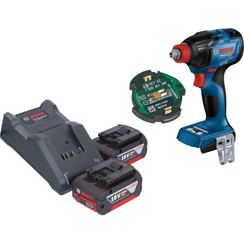Bosch GDX 18V-210 C Professional Akku Drehschlagschrauber 18 V 210 Nm Brushless + 2x Akku 4,0 Ah + Ladegerät + GCY 42 Bluetooth Modul