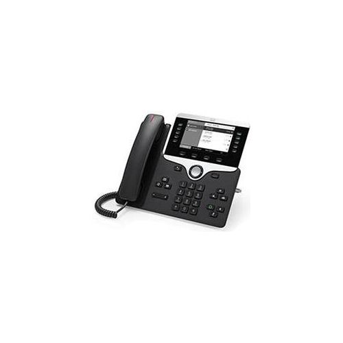 Cisco 8811 Schwarzes IP-Telefon mit LCD-Display, kabelgebundenem Hörer, 2 Ethernet-Anschlüssen, PoE