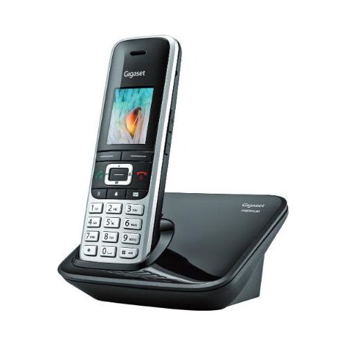 Gigaset Premium 100 Schnurloses DECT Telefon Schwarz/Silber Telefonbuch 500 Kontakte Freisprechen