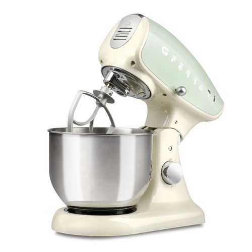 G3 Ferrari Pasta Maker Deluxe G20075 Schneebesen mit Basis 5.2L 1200W 8 Geschwindigkeiten Beige und Mint
