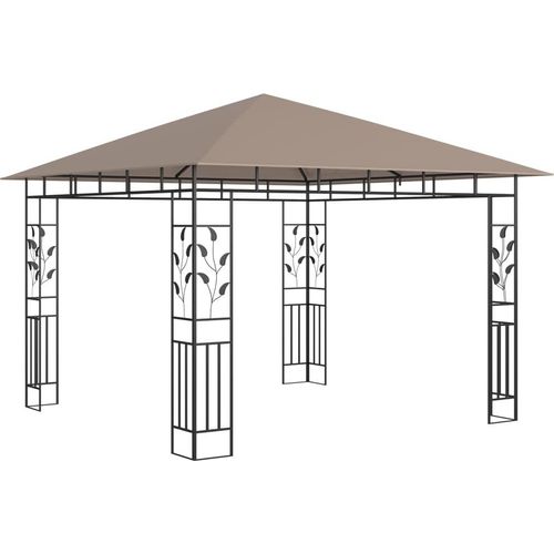vidaXL Pavillon mit Moskitonetz 3x3x2,73 m Taupe 180 g/m²