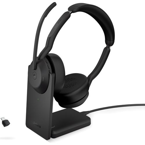 Jabra Headset Evolve2 55 MS Stereo USB-C BT mit Ladestation für Microsoft Teams
