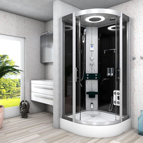Dampfdusche Dusche Duschkabine D58-13T2-EC Duschtempel Sauna 90x90 cm