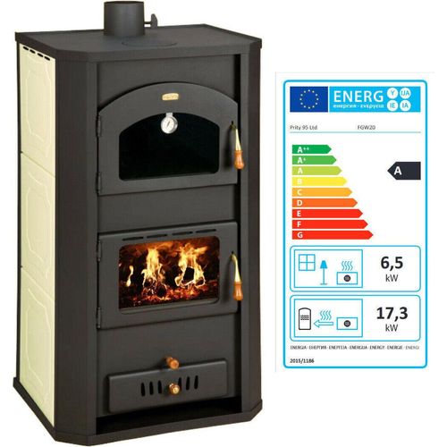 Wasserführender Kaminofen mit Backfach Prity FG W20 BImSchVII 17.3 + 6.5 kw