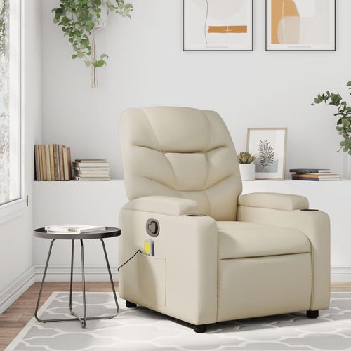 Massagesessel Creme Kunstleder 372473