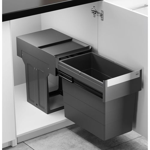 Hailo Mülleimer Küche, Einbau ab 40cm Schrank, Abfalleimer 1x 28 L