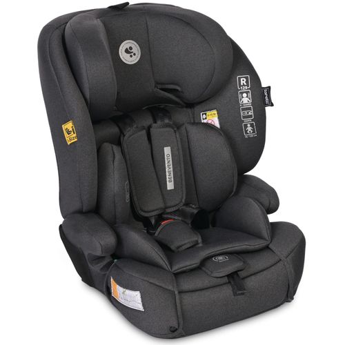 Lorelli Auto Kindersitz Benevento mit Isofix i-Size, Mitwachsender Autositz für Kinder von 76-150 cm, Babysitz, Autokindersitz, schwarz