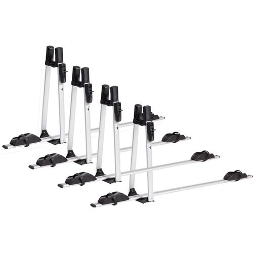 4x Fahrradträger VDP Premium Alu + Dachträger Menabo Tema Stahl kompatibel mit Lancia Thema (Limousine 5 Türer) 2011-2014