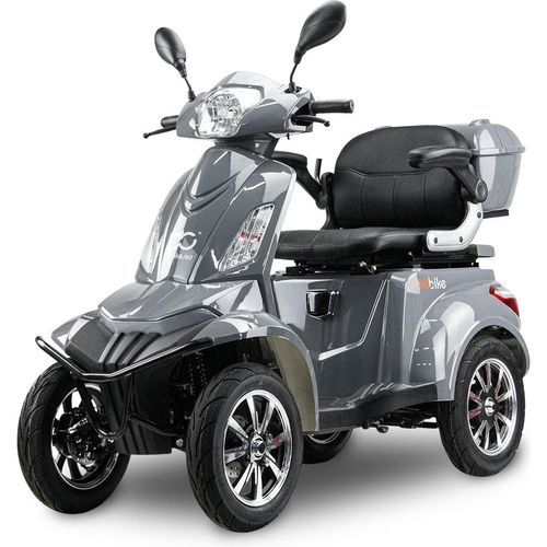 Seniorenmobil Elektromobil Senioren Roller BILI BIKE SHINO QUADRO GEL mit Straßenzulassung, Vierrad, 1000 W, 60V 20Ah Akku, 25 km/h, Silber