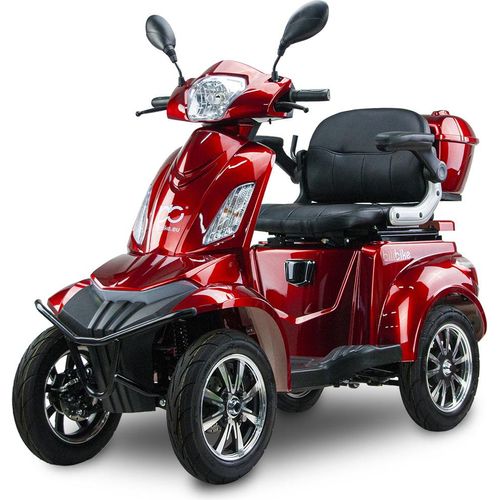 Seniorenmobil Elektromobil Senioren Roller BILI BIKE SHINO QUADRO GEL mit Straßenzulassung, Vierrad, 1000 W, 60V 20Ah Akku, 25 km/h, Rot