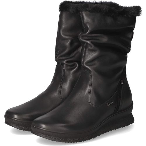 Beliana Damen Winterstiefeletten Schwarz Glattleder Größe: 42
