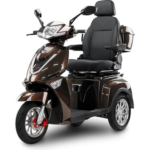 Seniorenmobil Elektromobil Senioren Elektroller BILI BIKE SHINO G4 mit Straßenzulassung, Dreirad, TRIKE, 1000 W, 60V 20Ah Lithium Akku, 25 km/h, Braun