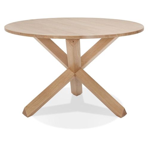 Alterego | Runder Designertisch 'FATY' | Natur Eiche Massiv | Ø 120 cm