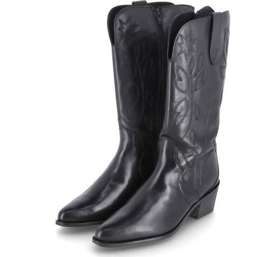 Kaerlek Damen Westernstiefel/ Boots Schwarz Glattleder Reißverschluss Größe: 36