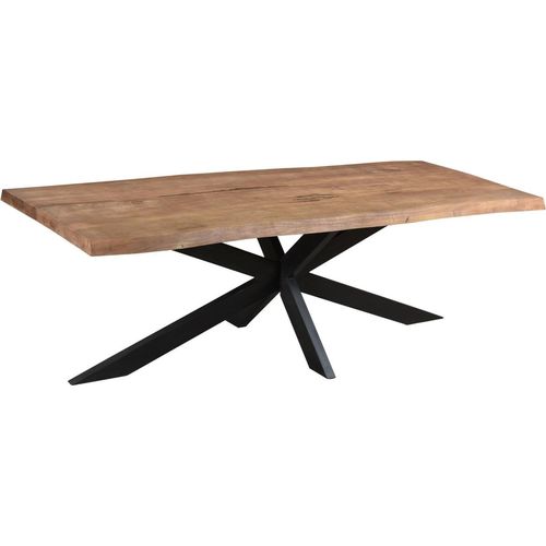 Tisch Sturdy 160x90x76 cm Mangoholz Stahl Natur Schwarz.