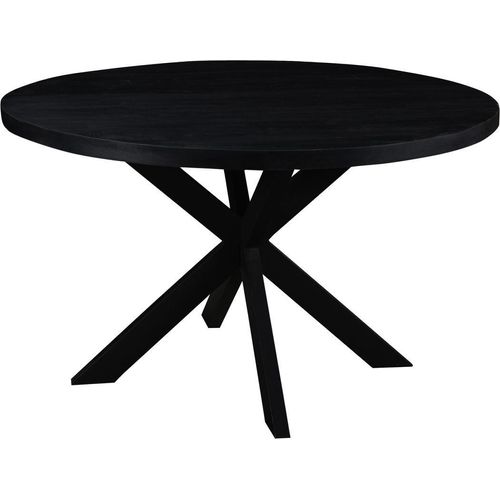 Tisch Kala 120x120x76 cm Mangoholz Stahl Schwarz