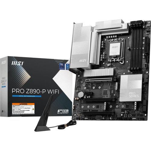MSI PRO Z890-P WIFI - Motherboard - ATX - LGA1851-Sockel - Z890 Chipsatz - USB4, USB-C 3.2 Gen 2x2, USB 3.2 Gen 1, USB-C 3.2 Gen2, USB 3.2 Gen 2 - 5 Gigabit Ethernet, Wi-Fi 7, Bluetooth - Onboard-Grafik (CPU erforderlich)