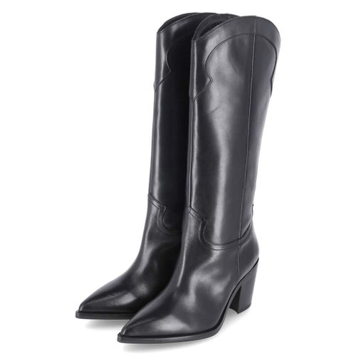 Unisa Damen Westernstiefel Schwarz Glatteder Größe: 40