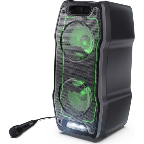 SHARP PS-931 Party-Lautsprecher, Mikrofon, TWS, Bluetooth, 2 x USB, 2 x 6,3 mm Anschlüsse für Mikrofon und Gitarre, mehrfarbige Beleuchtung, 180 W max. Leistung, integrierte Lithium-Batterie mit bis zu 13 Stunden ofplayback