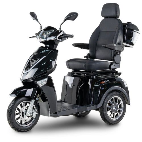 Seniorenmobil Elektromobil Senioren Roller BILI BIKE SHINO G4 GEL mit Straßenzulassung, Dreirad, TRIKE, 1000 W, 60V 20Ah, 25 km/h, Schwarz