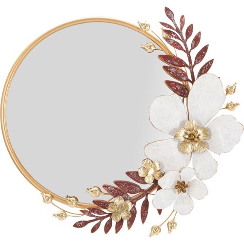 FURNLUX Wandspiegel Flot Beige 75cm / Hauptfarbe: Beige / Abmessungen: 75 x 73 x 8 cm