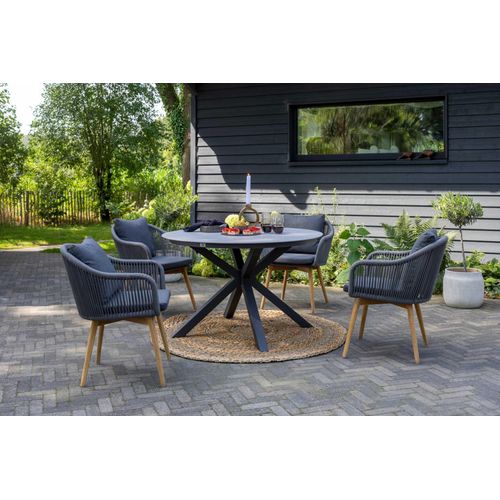 Gartenmöbelset Diningsessel Solana mit Tisch Almeria rund 120 cm