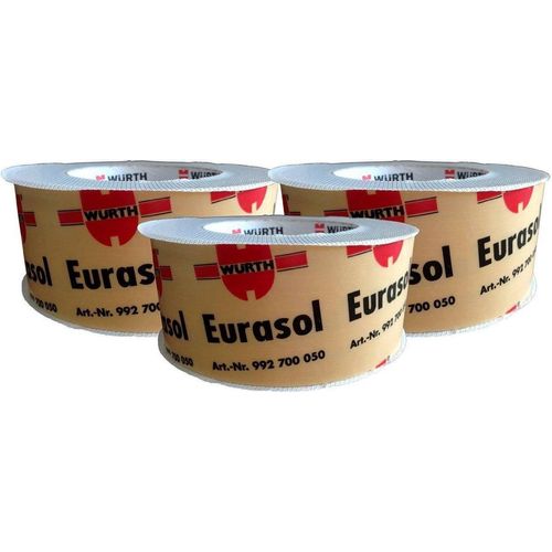 3 Rollen Würth Eurasol Befestigungsband Unterspannbahn einseitig 60mm x 25m
