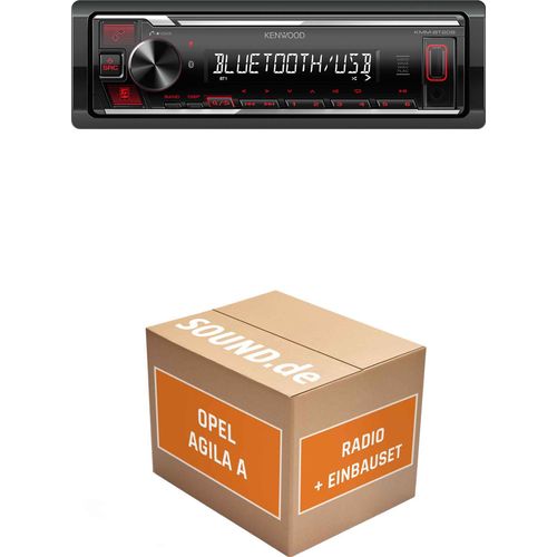 Autoradio Einbaupaket Kenwood KMM-BT209 passend für Opel Agila A mit Lenkradfernbedienung | Bluetooth USB Telefonieren