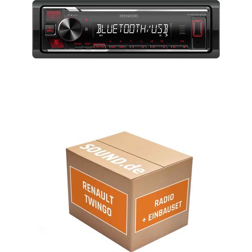 Autoradio Einbaupaket Kenwood KMM-BT209 passend für Renault Twingo 1 + Tuner List Lenkradfernbedienung | Bluetooth USB Telefonieren