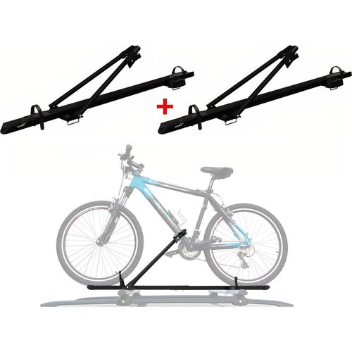 2x Fahrradträger Dachfahrradträger bis 17kg Aluminium Schwarz Fahrradhalter