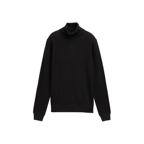 TOM TAILOR Damen Basic Rollkragenpullover, schwarz, Uni, Gr. L