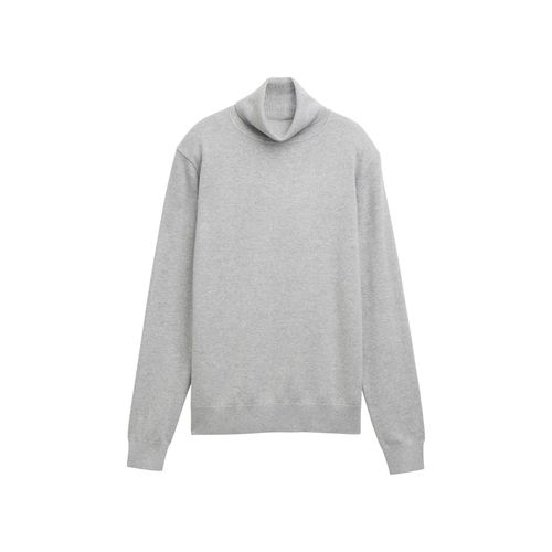 TOM TAILOR Damen Basic Rollkragenpullover, grau, Meliert, Gr. L