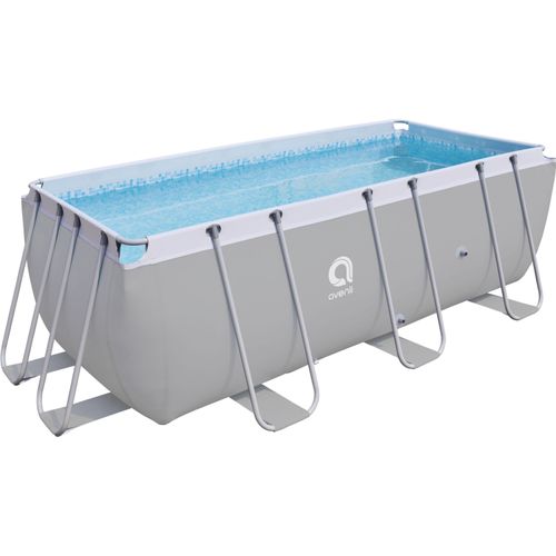 Avenli Frame Rectangular Pool 400 x 207 x 122 cm, Aufstellpool, rechteckig, ohne Pumpe, Ersatzpool, grau