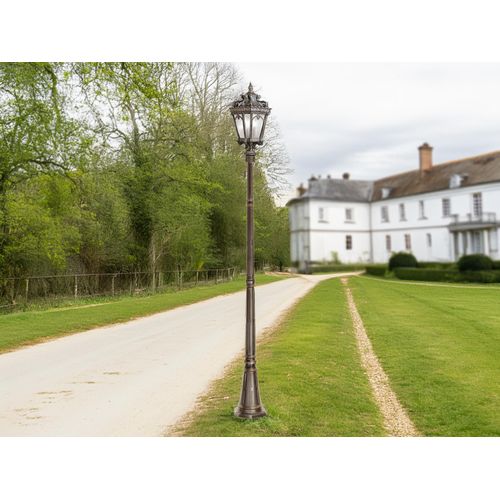 Große LED Straßenlaterne, antike Gartenlaterne zur Gartenbeleuchtung, Höhe 295cm