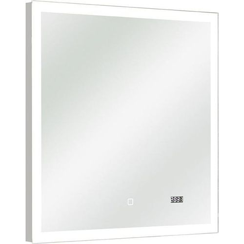 LED Badspiegel mit Uhr pelipal Filo Rustico 70x70 cm IP44