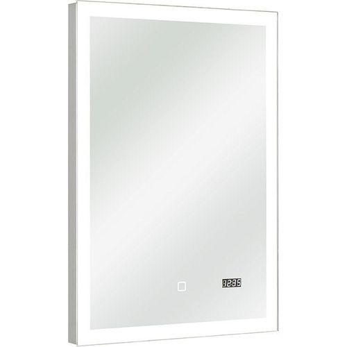 LED Badspiegel pelipal 70x50 cm mit Touchsensor und Uhr