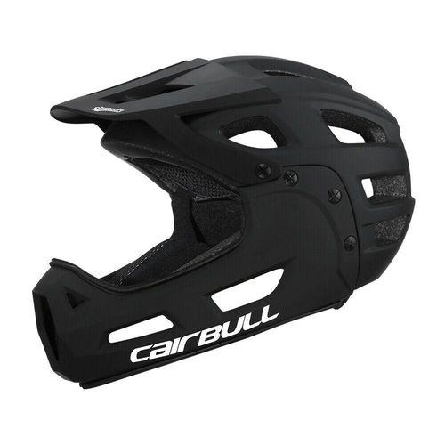 Integralhelm Visier Fullface Fahrradhelm MTB BMX Downhill Radsport MTB BMX Radhelm 54-61CM Schwarz