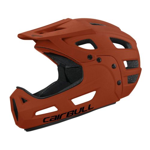 Integralhelm Visier Fullface Fahrradhelm MTB BMX Downhill Radsport MTB BMX Radhelm 54-61CM Orange