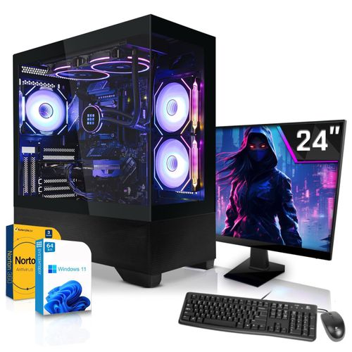 SYSTEMTREFF Büro PC-Set - Core i9-14900 - Intel UHD Graphics 770 - 32GB DDR5 - 512GB NVMe + 1TB HDD - 24 Zoll Monitor - Windows 11 Pro - Desktop
