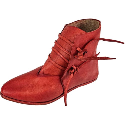 Mittelalter Schuhe Typ London einfach genagelte Sohle Korduan-Rot Gr. 44