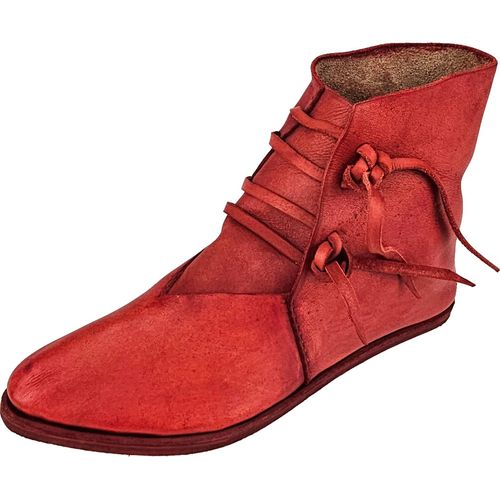 Mittelalter Schuhe Typ London genagelte Doppelsohle Korduan-Rot Gr. 38