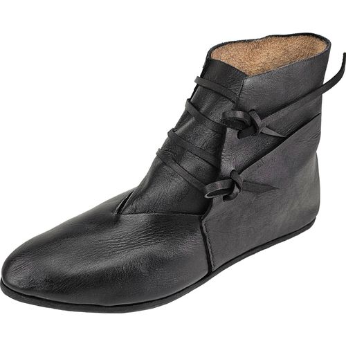 Mittelalter Schuhe Typ London einfach genagelte Sohle Schwarz Gr. 40