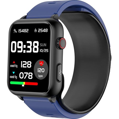INF Smartwatch, 1,91-Zoll-Bildschirm, Blutdruck, Herzfrequenz, Blutsauerstoff Dunkelblau