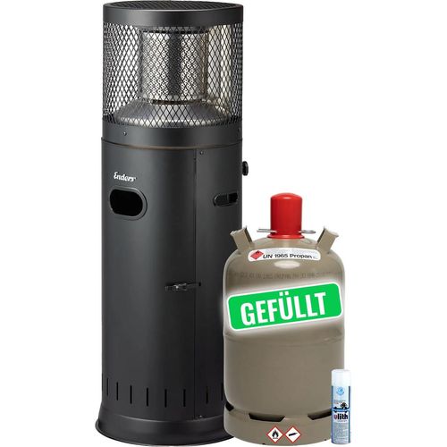 Enders Terassenstrahler Polo Black 2.0 inkl. 11 kg Propangasflasche gefüllt