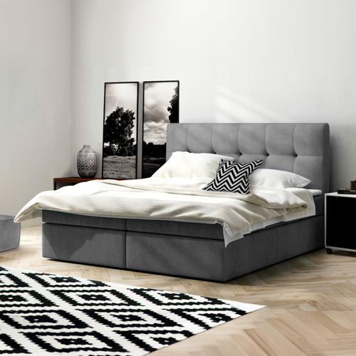 Boxspringbett 140x200cm mit Bettkasten - Bett mit Matratze und 2 Bettkästen - Schlafzimmerbett mit Topper - Bequem Doppelbett Holly Fresh14