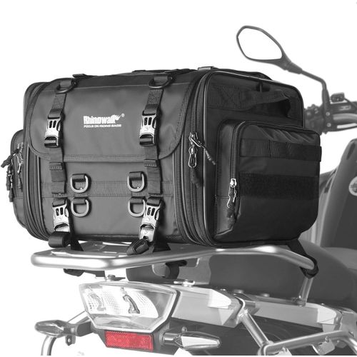 Motorrad Sitztasche 33-45L Wasserdicht Rucksack Schwarz