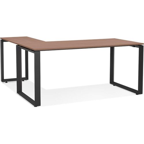 Kadima Design Eckschreibtisch L-Form | 170x160 cm | Gaming geräumig Kabelmanagement | braun-schwarz | Computertisch