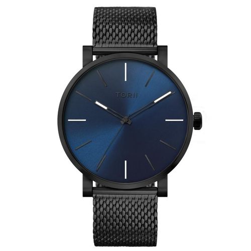 Herrenuhr TORII B45BB.NB klassisch in Marineblau zum Schwimmen.