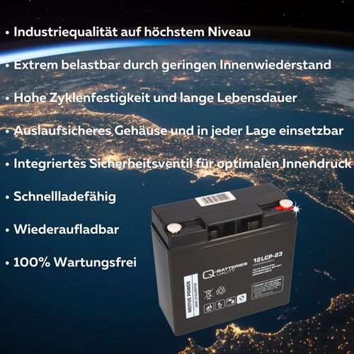 Akkusatz 60V 23Ah statt 20Ah für ECO ENGEL 500er Serie 5x 12V 23Ah AGM Akku