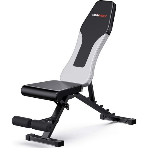 WINNOW Verstellbare Hantelbank Faltbar Fitnessbank Schwarz